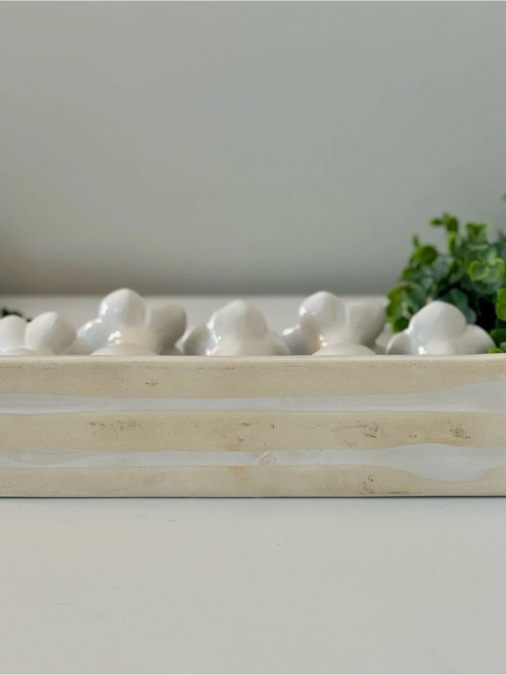 Artisan White Ceramic Flower Bud Vase One Piece